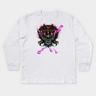 Japanese Dragon Mask Kids Long Sleeve T-Shirt